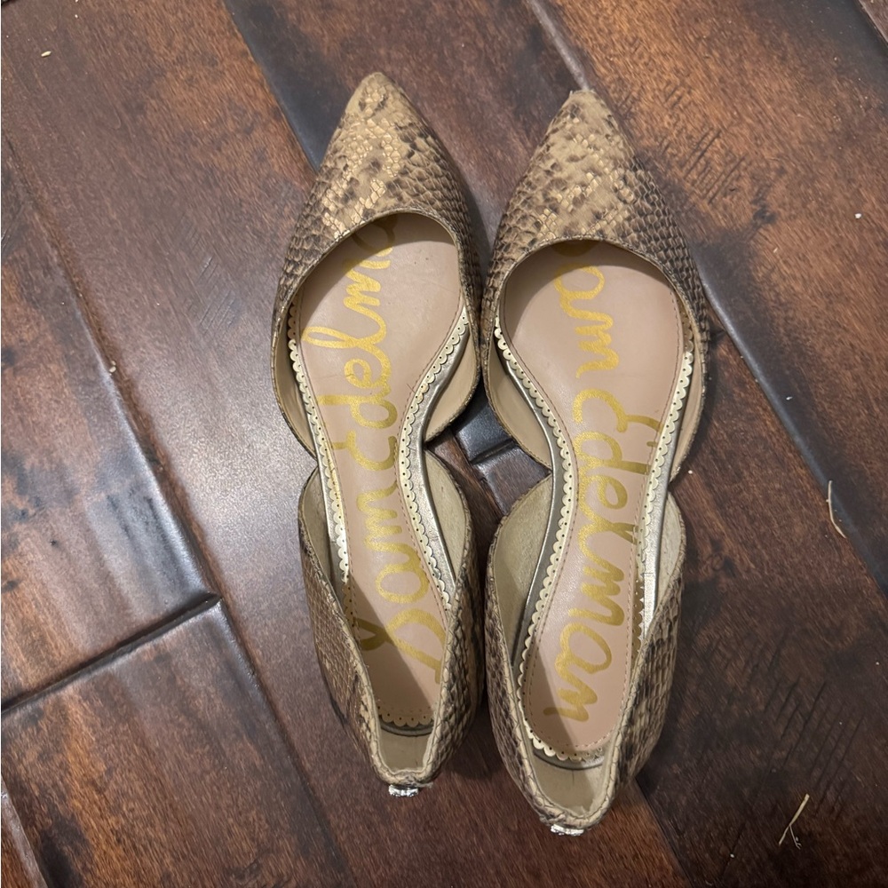Sam Edelman Brown Snakeskin Flats